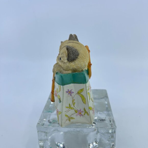 lenox "a tote for two" figurine cats in floral bag vintage - Picture 2 of 5